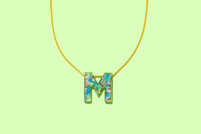 Chain Necklace - Letters - Colorful Confetti - D