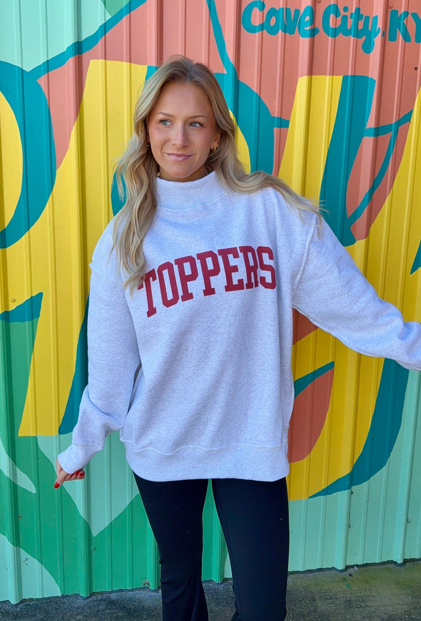 Toppers Grey Mock Neck
