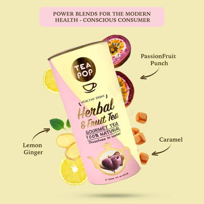 Herbal & Fruit Tea On-A-Stick!,100% Natural Crystallized Tea
