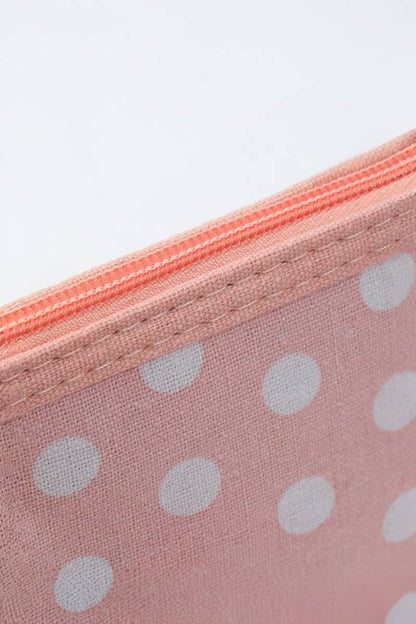 Polka Dot Cosmetic Clutch: Light Pink