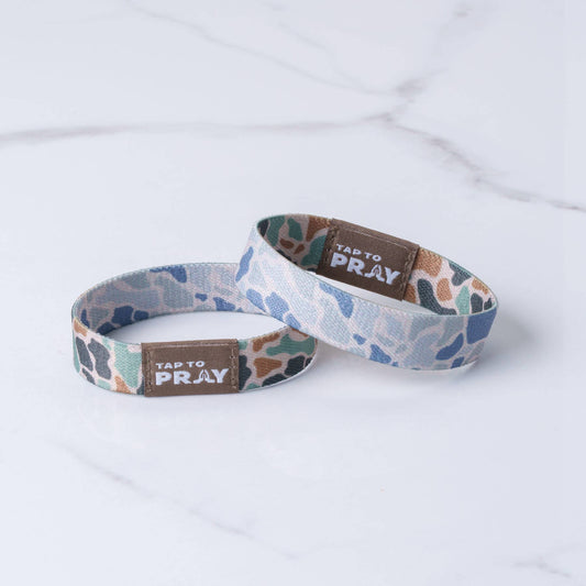Tap To Pray™ Wristbands - River Rock Camo Classic & Sage: X-Large / River Rock Camo Class / Sage