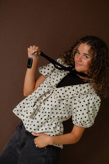 Midnight Ruffle Lanyard