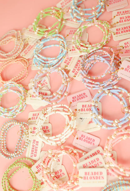 Pastel Spring Sprinkle Bracelet: Standard 6.75 inch