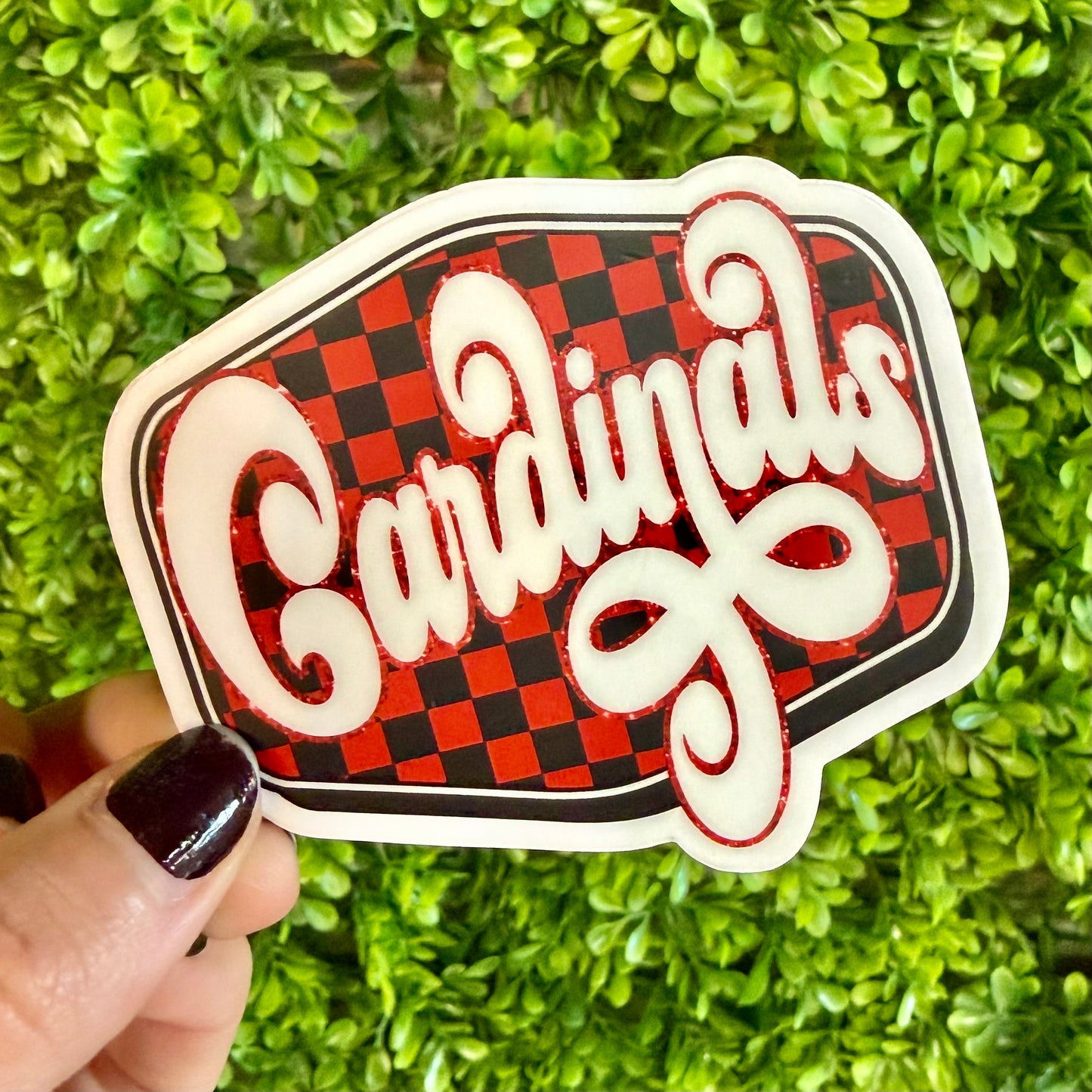 Cardinals Checkered Sticker