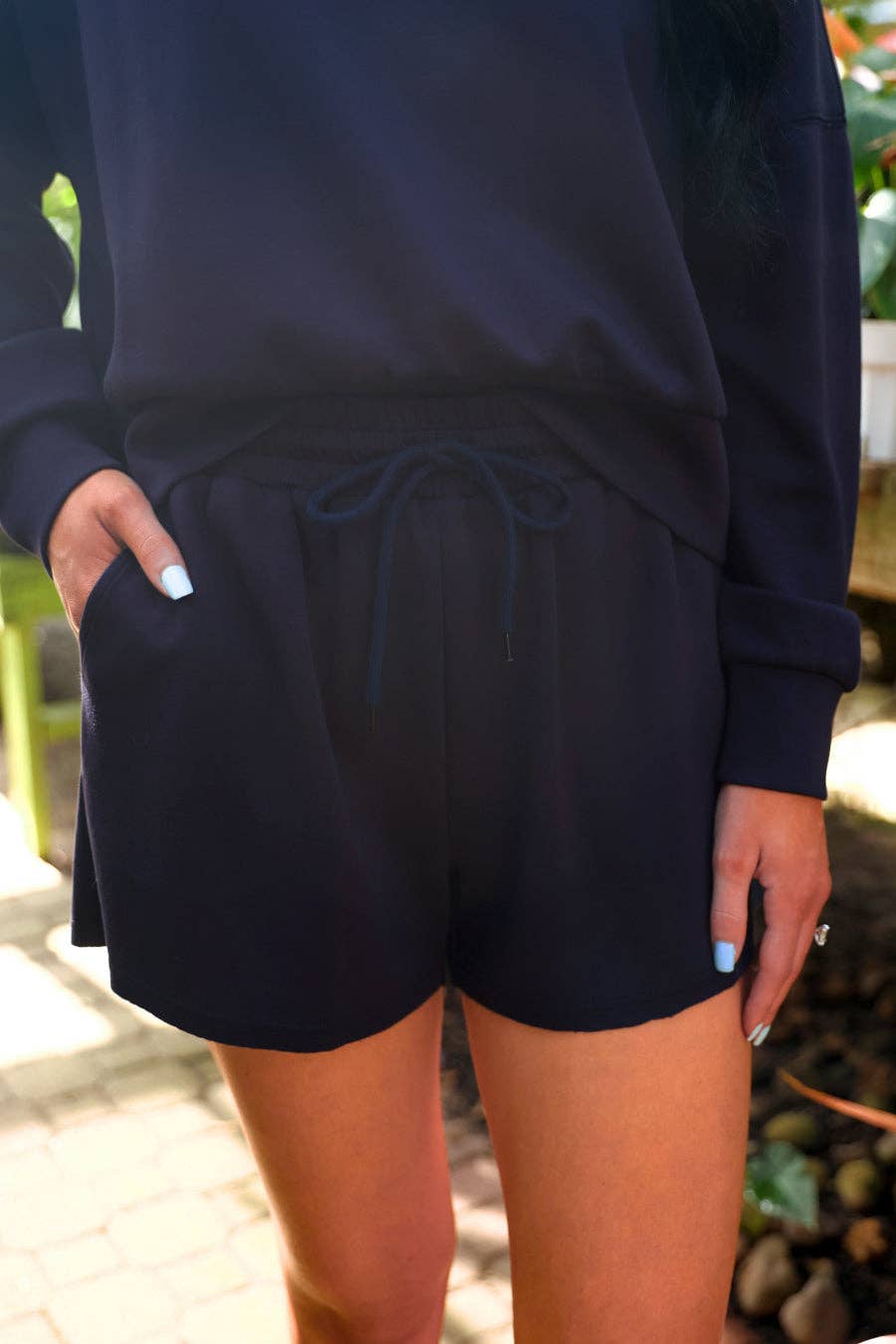 Luna Luxe Pullover Set- Navy: Navy / Small