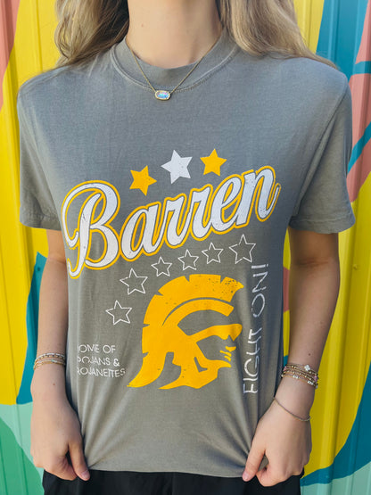 Gray & Gold Barren Trojans Comfort Colors Tee