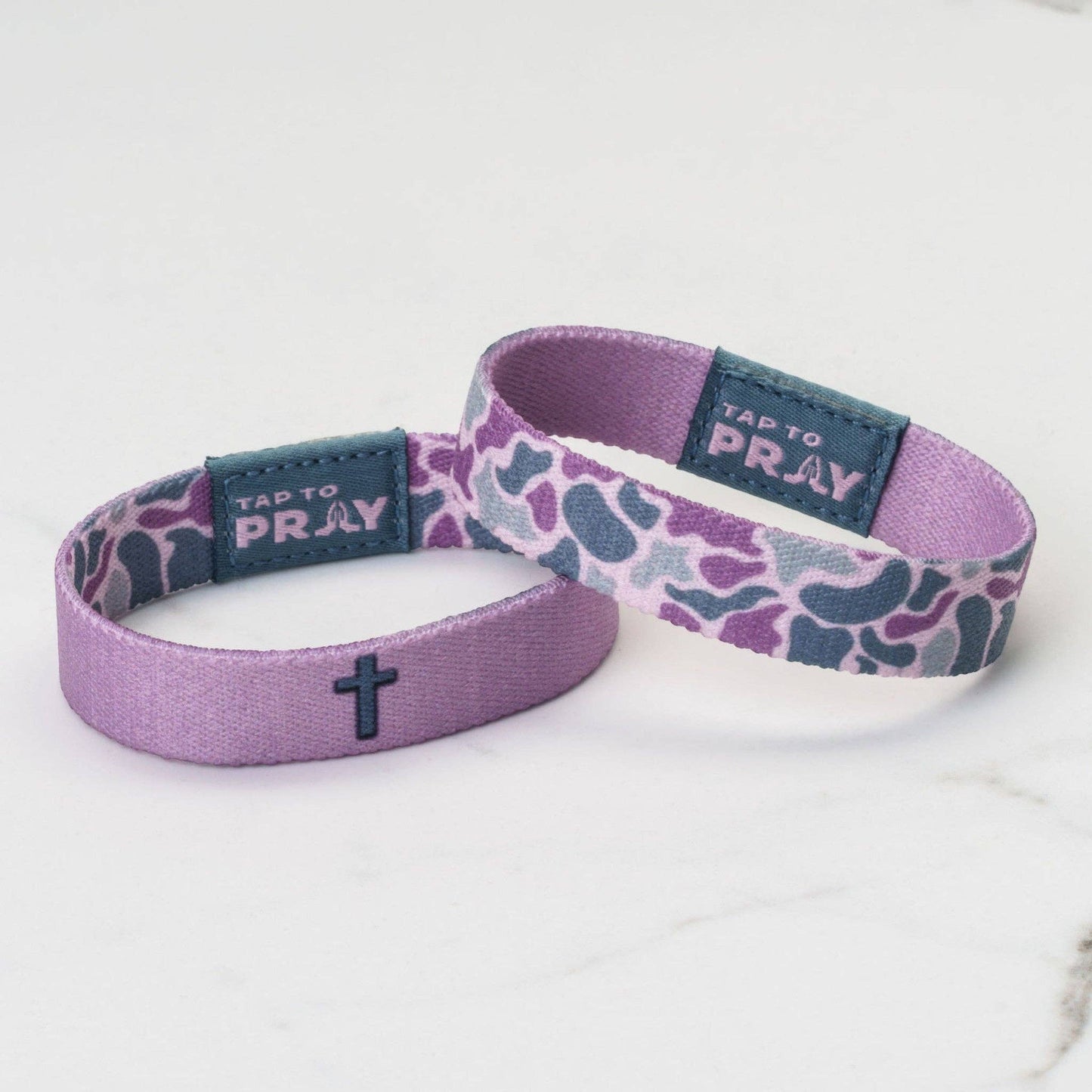 Tap To Pray® Wristband – River Rock Camo - Lilac: Small