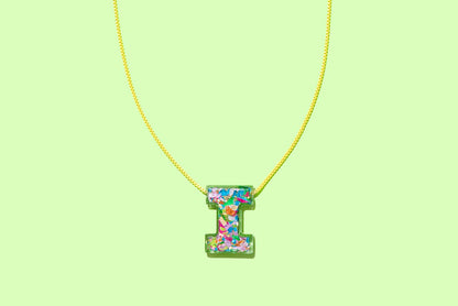 Chain Necklace - Letters - Colorful Confetti - A