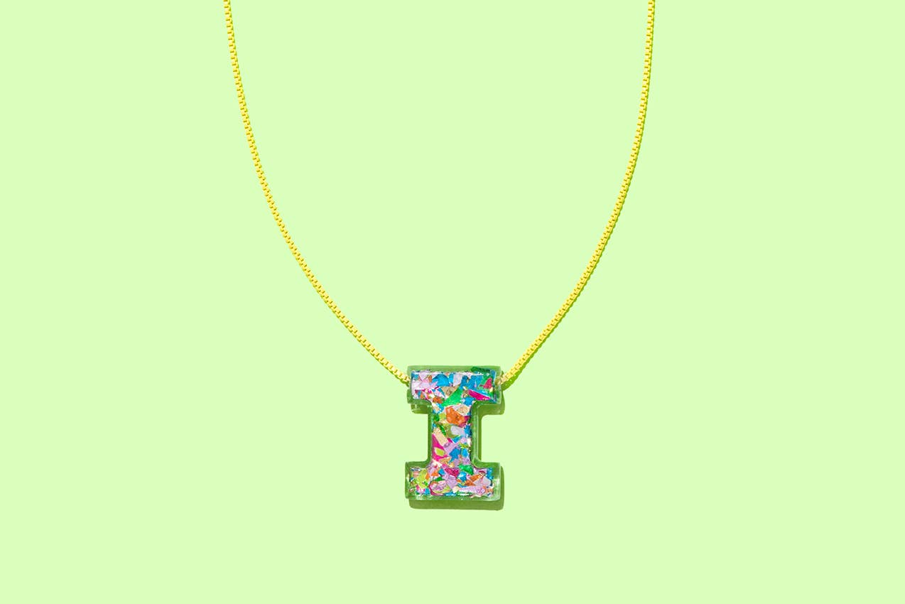 Chain Necklace - Letters - Colorful Confetti - C