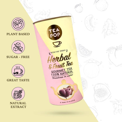 Herbal & Fruit Tea On-A-Stick!,100% Natural Crystallized Tea