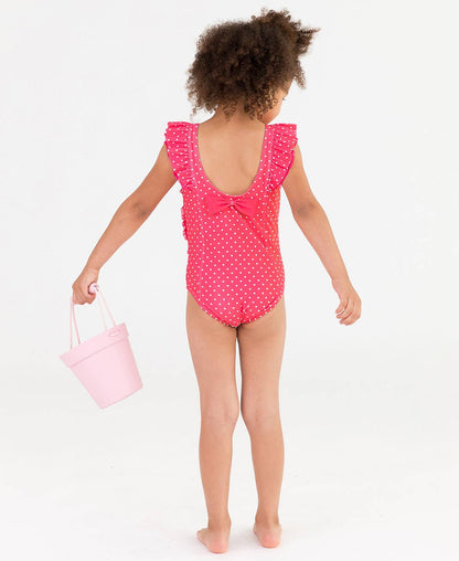 Hot Pink Heart Waterfall One Piece: 7 / Pink