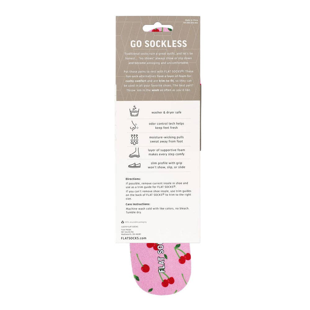 Cherry Darling FLAT SOCKS: Large (up to Women's 13+, Men's 14)