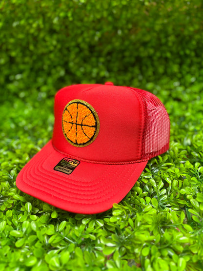 Basketball Chenille Patch Trucker Hat