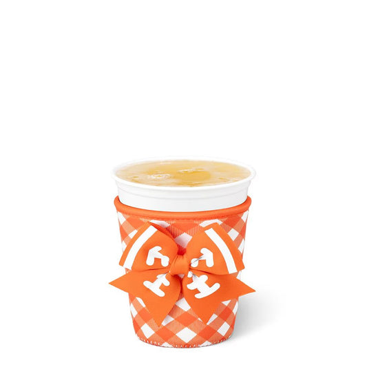 Gameday Gingham Orange Swig Iced Cup Coolie (Small)