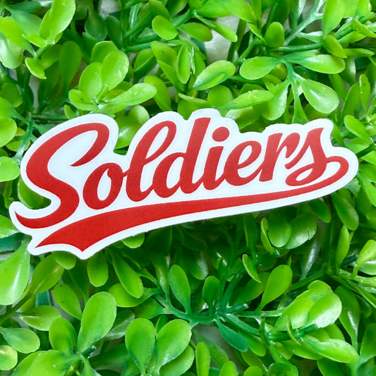 Soldiers Varsity Script Sticker