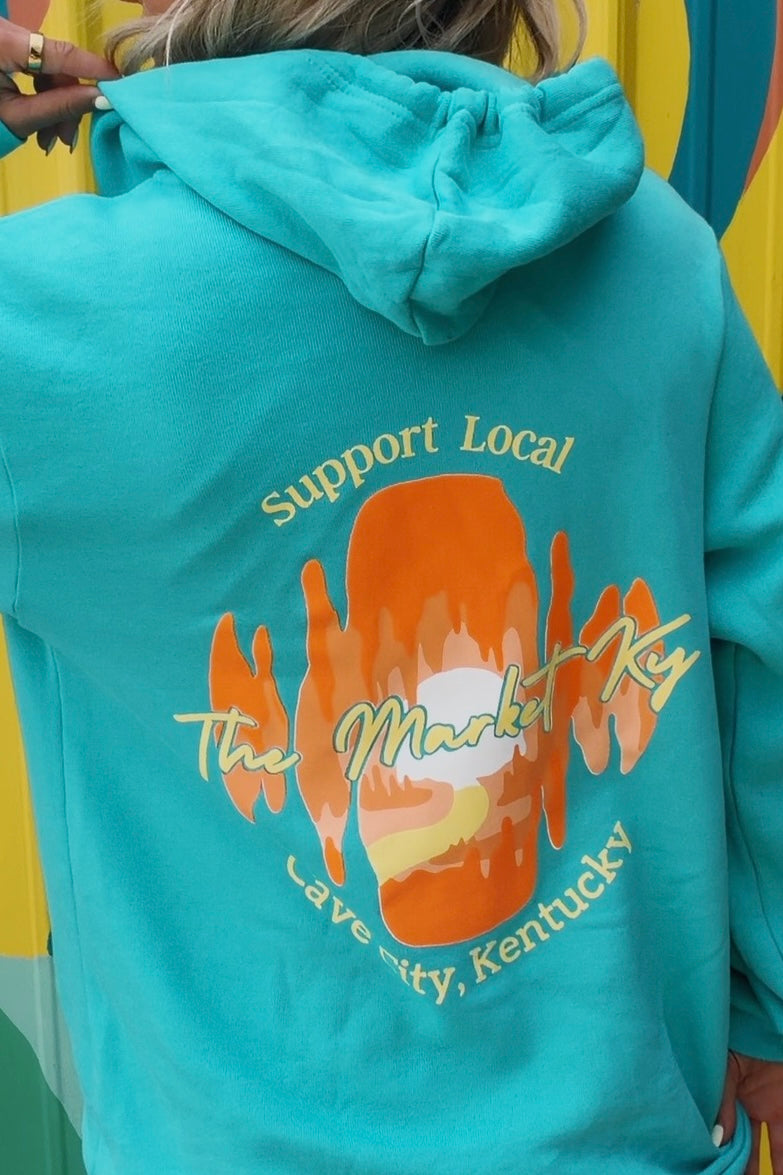 Support Local The Market Ky Hoodie Sweatshirt - Teal