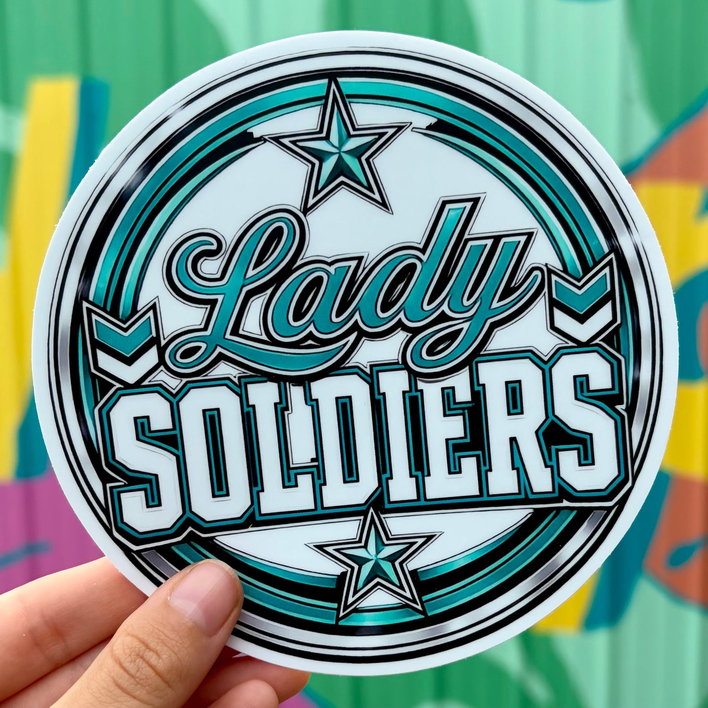 Lady Soldiers Circle Logo 5in Window Decal Sticker