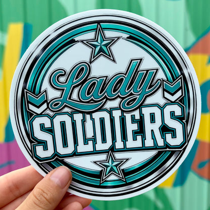 Lady Soldiers Circle Logo 5in Window Decal Sticker
