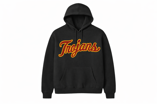 Trojans Retro Script Hoodie - Black