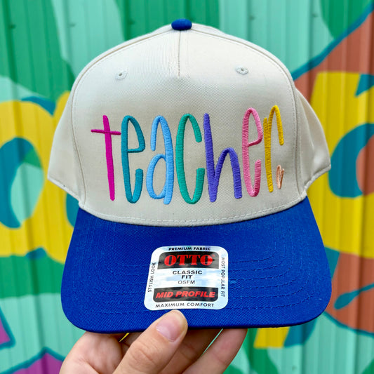 Teacher Embroidered Two-Tone Trucker Hat