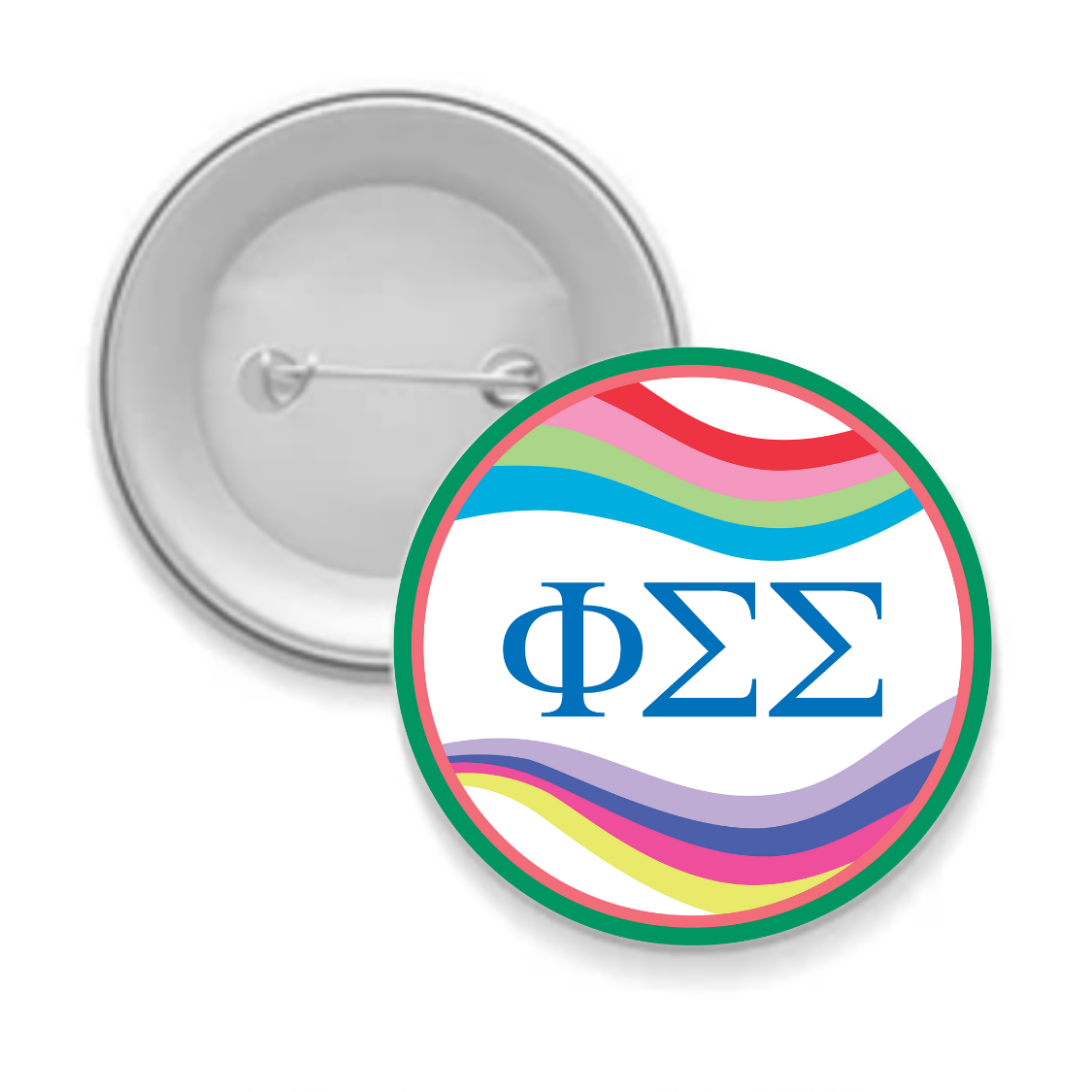Sorority Button - Retro Wave Design: 3" Round / Kappa Delta