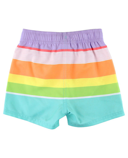 Island Rainbow Multi-Stripe Swim Trunks: 8 / Multi-Color