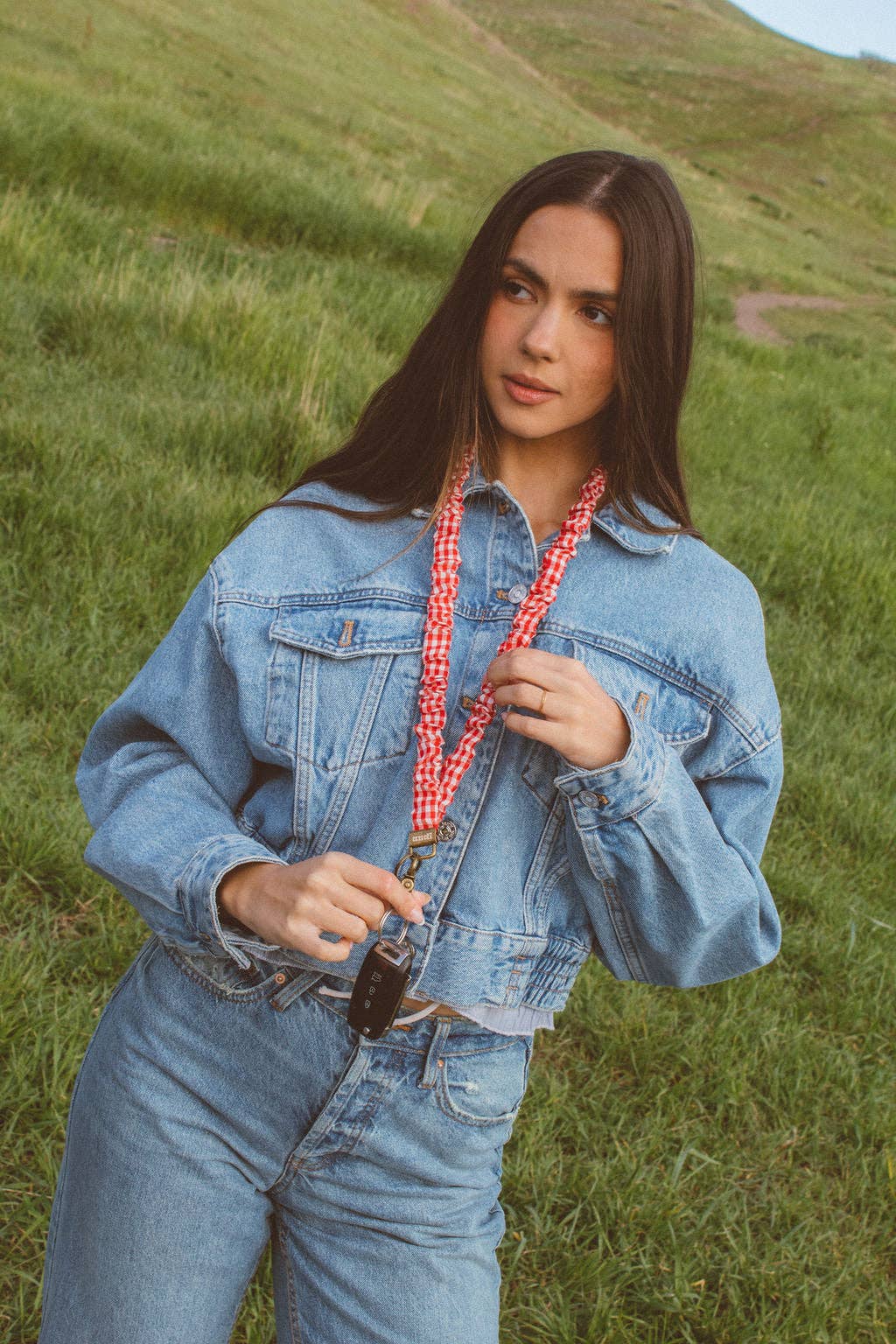 Red Checkered Lanyard