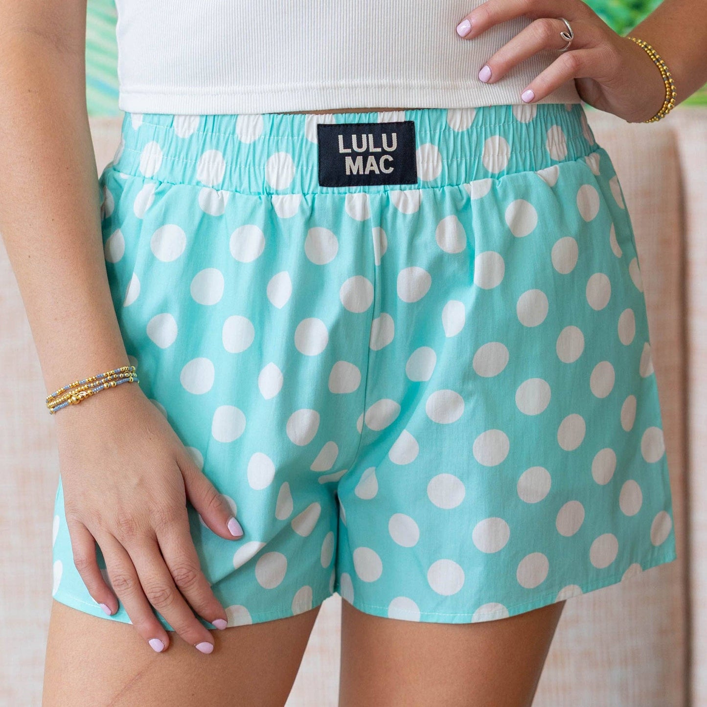 Mint Polka Dot Boxer Shorts