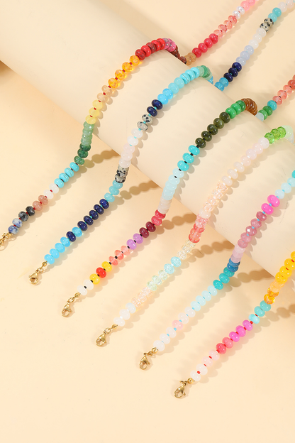 Trendy Natural Agate Gemstone Necklace: Blue Jade