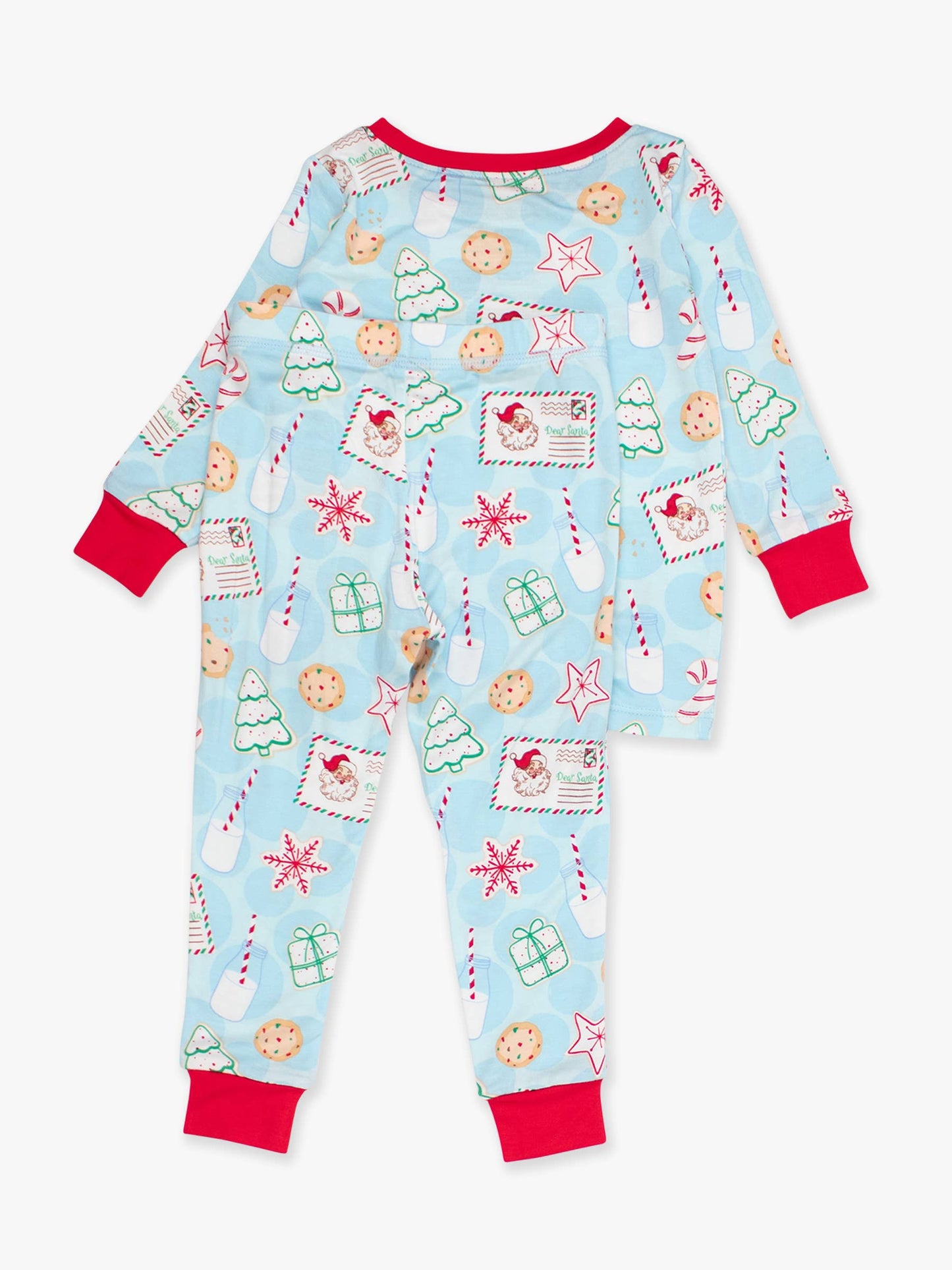 SoftSnooze™ Kids Bamboo Viscose Santa Sweets Long Sleeve Pajama Set: Blue / Size: 16