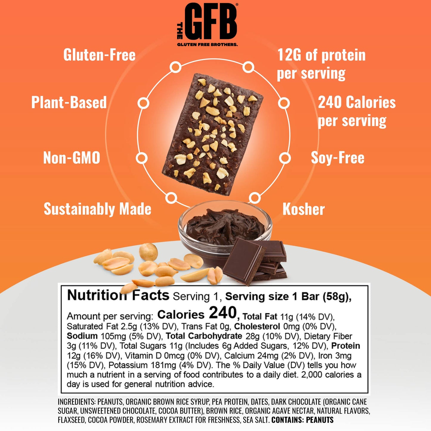 The GFB: Chocolate Peanut Butter Protein  Snack Bar