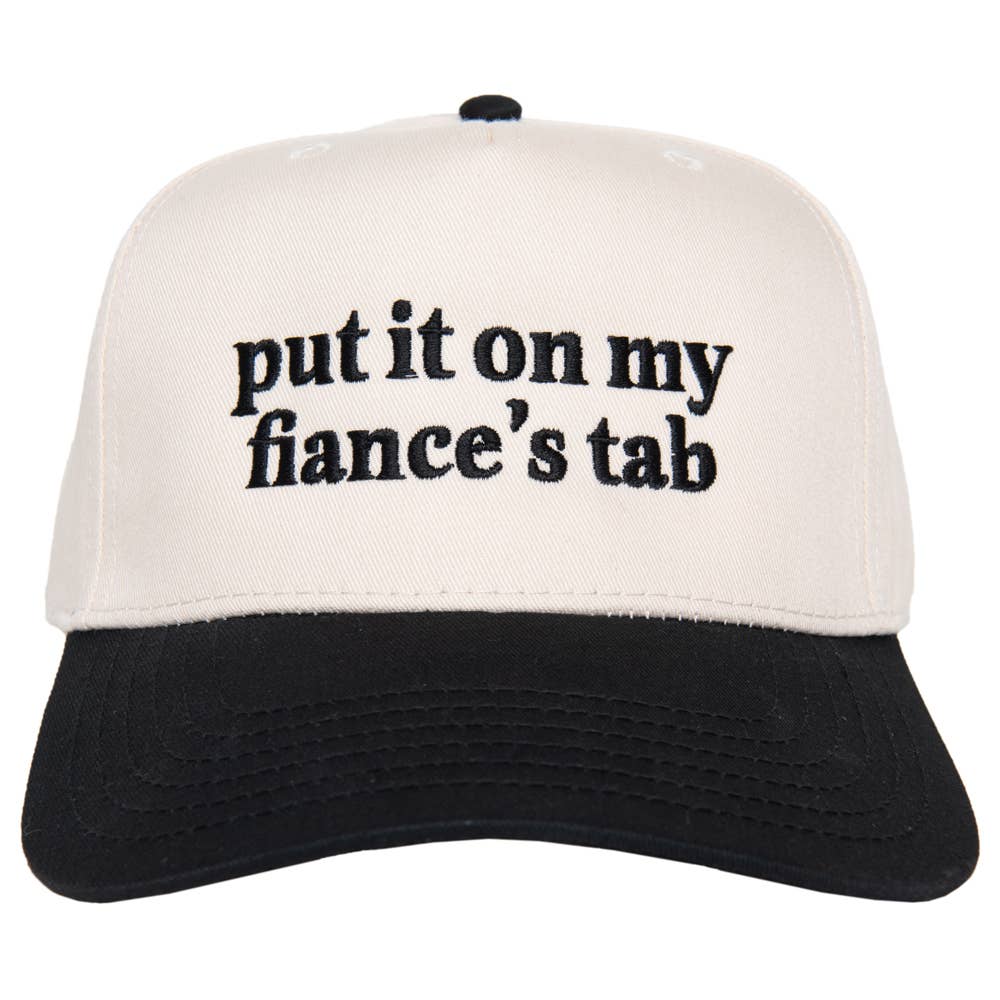 Put It On My Fiance's Tab Two-Toned Vintage Hat: Black and Tan