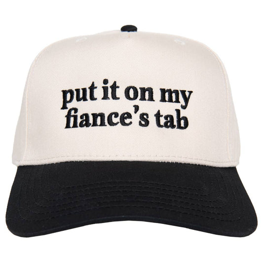 Put It On My Fiance's Tab Two-Toned Vintage Hat: Black and Tan