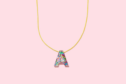 Chain Necklace - Letters - Colorful Confetti - C