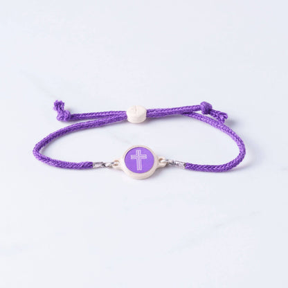 Tap To Pray™ - Survivor Series Handmade Bracelets: 14K Gold-Plated + Vanilla Cross
