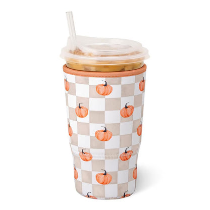 Swig Pumpkin Check Iced Cup Coolie (Large)