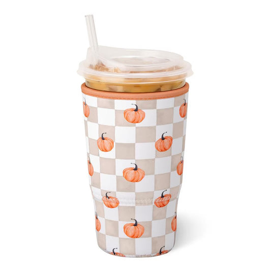 Swig Pumpkin Check Iced Cup Coolie (Large)
