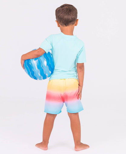 Tropical Breeze Short Sleeve Rash Guard: 3-6m / Blue