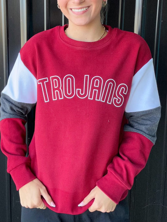 Trojans Color Block Sweatshirt