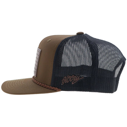 Hooey Liberty Roper Men’s Trucker Hat - Brown/Black w/ Leather Patch