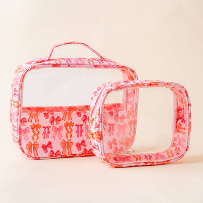 Clearly Chic Cosmetic Bag Set-Blushing Bows