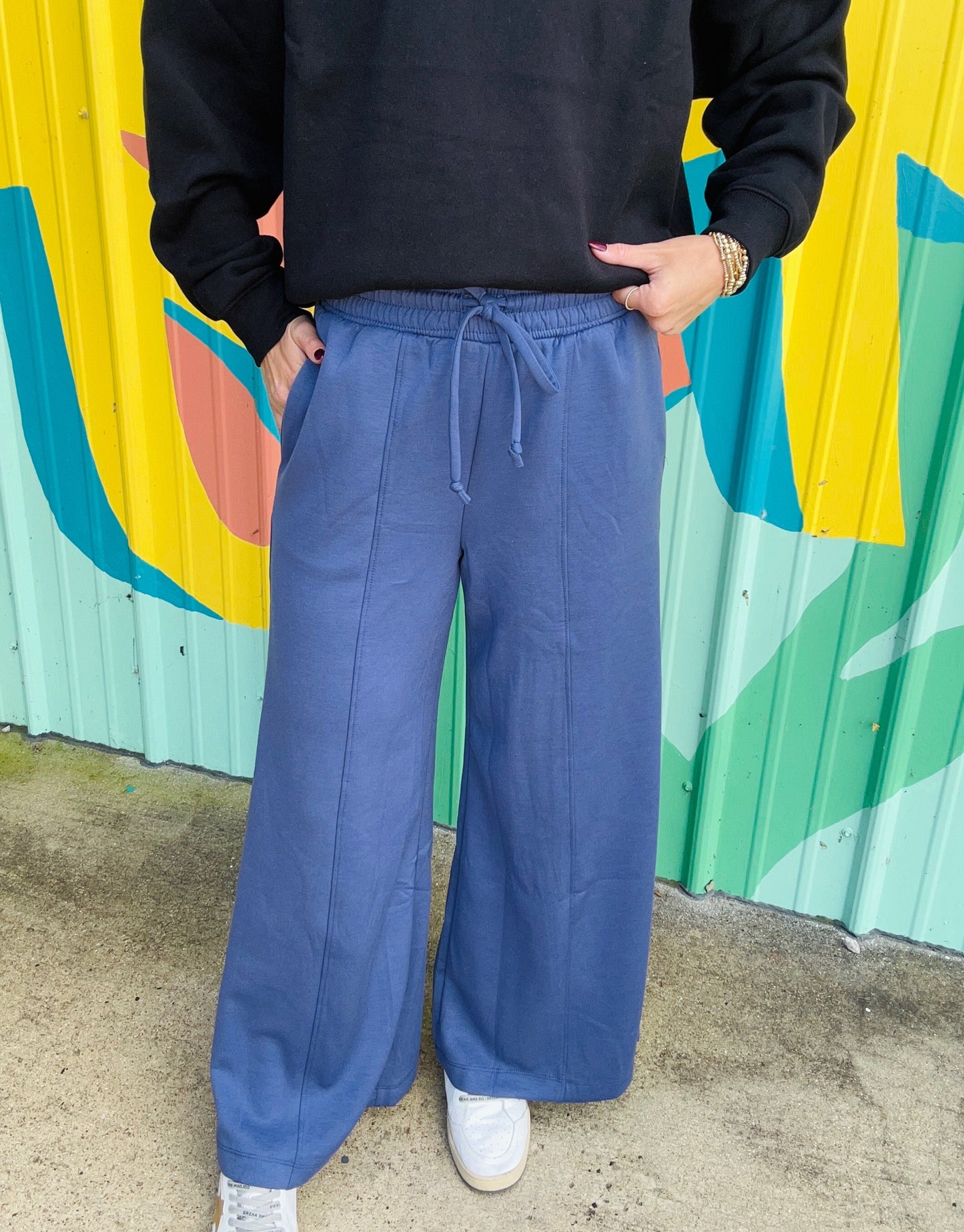 Dusty Periwinkle Wide Leg Pants