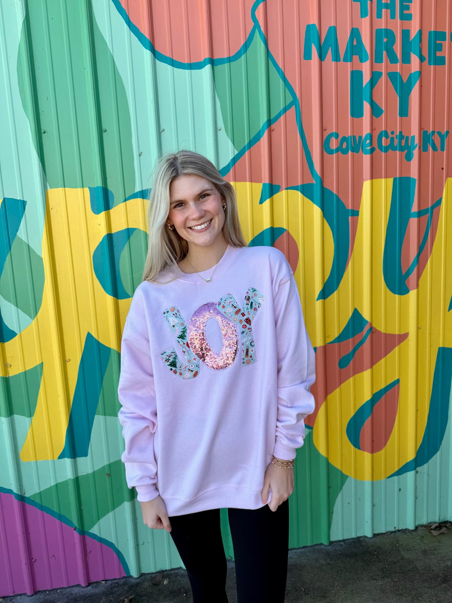 Joy Nutcracker Christmas Patchwork Sweatshirt