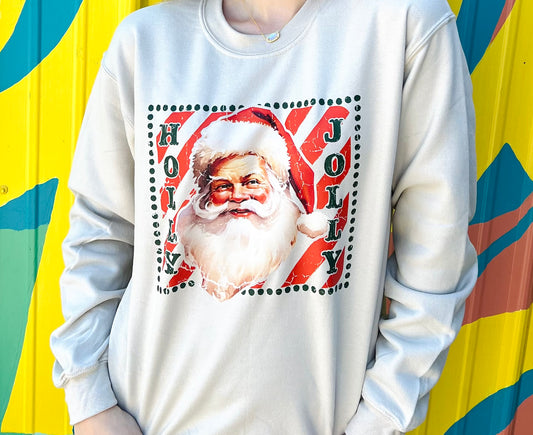 Holly Jolly Santa Christmas Crewneck