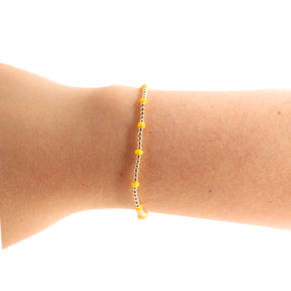 Yellow Dainty Poppi Bracelet: Gold / Standard 6.75 inch