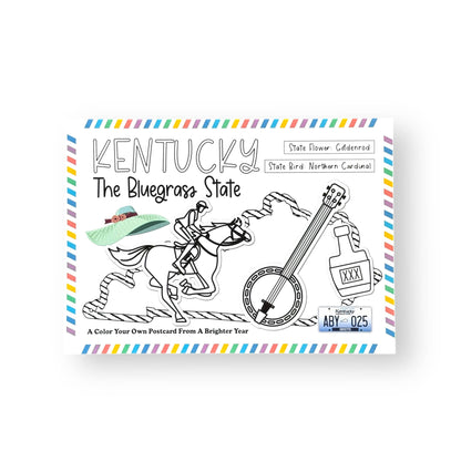 Color Your Own Kentucky State Postcard