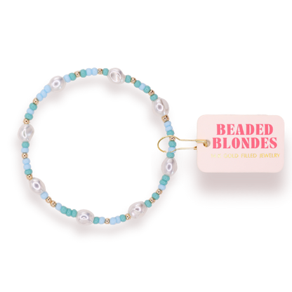 Poolside Sprinkle Pearl Bracelet: Standard 6.75 inch