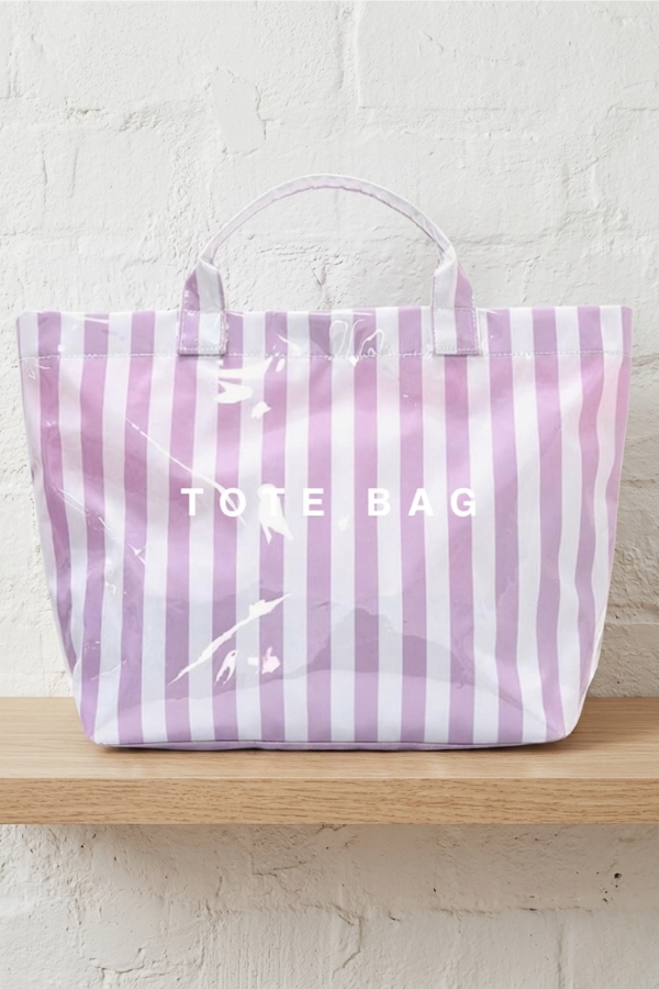 Purple Striped TOTE BAG