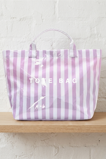 Purple Striped TOTE BAG