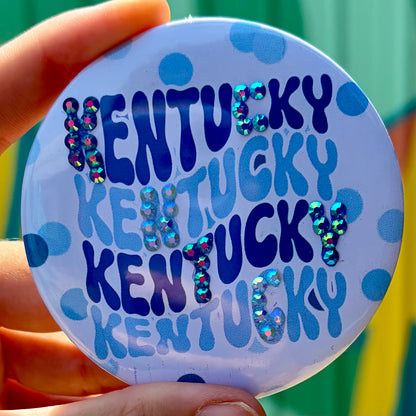 Groovy Kentucky Repeating Polka Dot Button